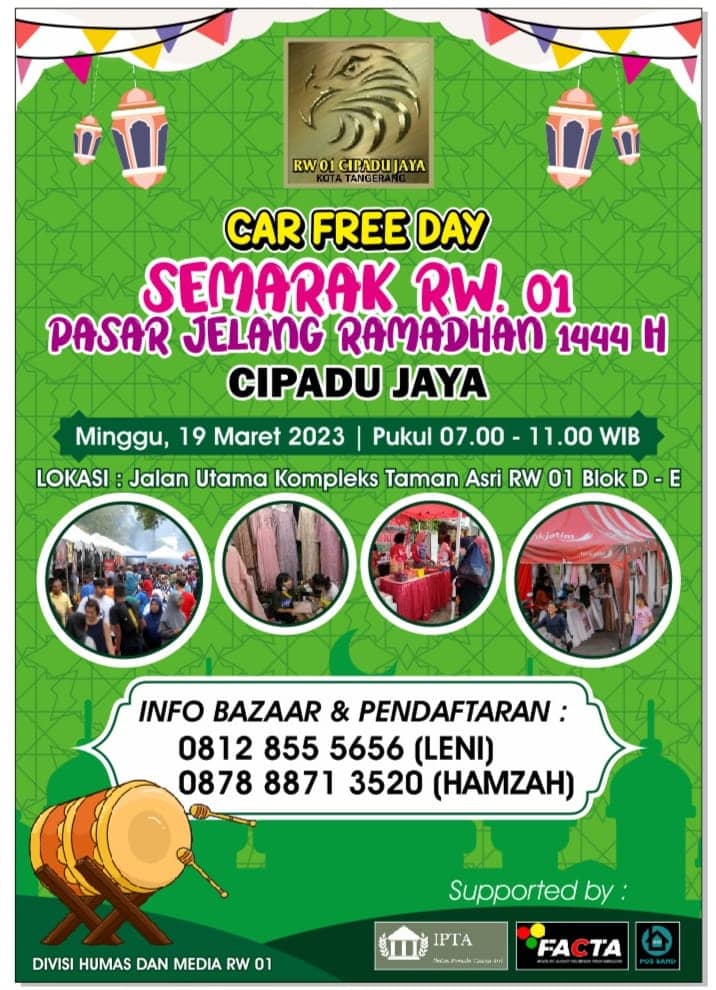 Ayo ke Pasar Ramadhan Taman Asri di Car Free Day, Bisa Kulineran dan Cek Kesehatan Gratis