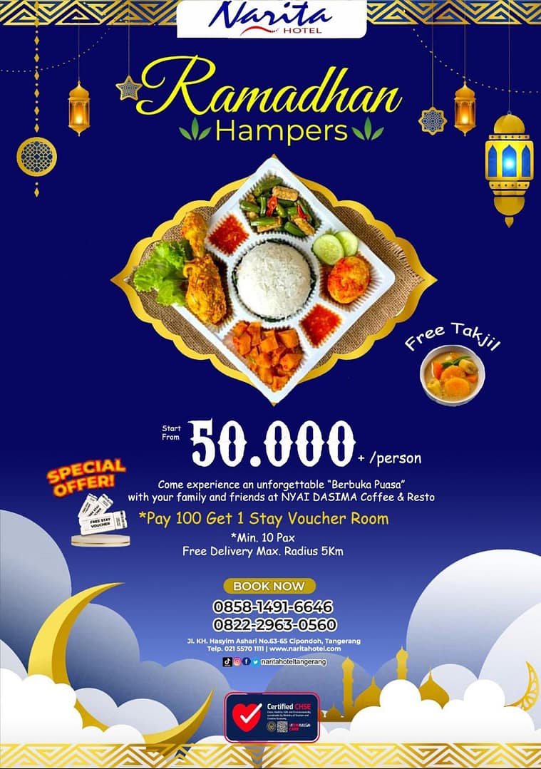 Bulan Ramadhan, Narita Hotel Tangerang Berikan Promo Ramadhan Hampers, Ramadhan Buffet hingga Voucher Menginap Gratis